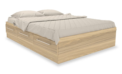 Riley Mates Bed with 3-Drawer Storage for Kids, Made in Canada, Natural - Full Size | Lit matelot Riley avec 3 tiroirs de rangement pour enfants, fabriqué au Canada, naturel - format lit double
