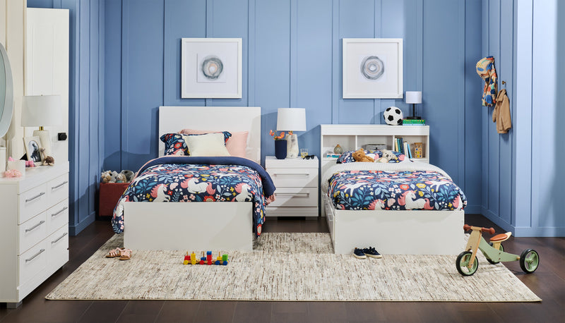 Riley Bedside 2-Drawer Nightstand, 21\"W x 24\"H, Made in Canada - White