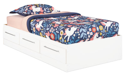 Riley Mates Bed with 3-Drawer Storage for Kids, Made in Canada, White - Twin Size | Lit matelot Riley avec 3 tiroirs de rangement pour enfants, fabriqué au Canada, blanc - format lit simple