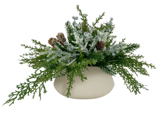 Kort & Co. Pine Berry in Speckled Tapered Bowl 