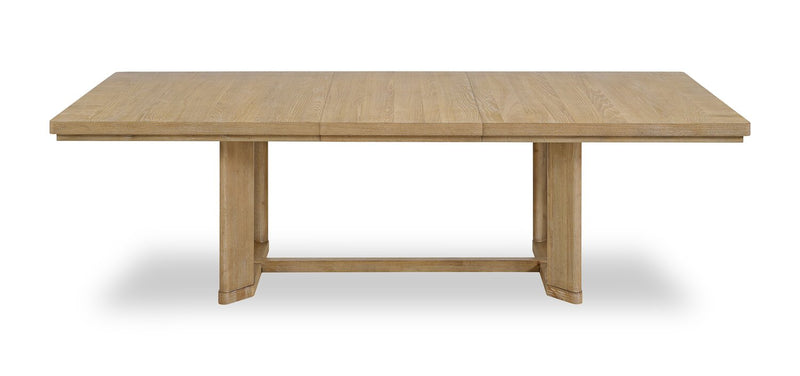 Aspen 6pc Dining Package with 80-104\"Extension Table, Bench & 4 Chairs, Fabric - Natural