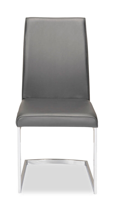 Naya Dining Chair, Vegan Leather, Metal – Grey