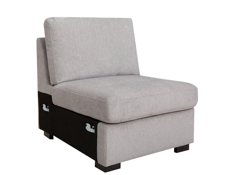 Vault 7-Piece Sectional with Five Storage Chairs and Storage USB Console - Grey