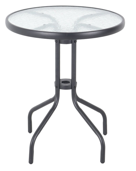 Paris 3-Piece Outdoor Patio Bistro Set with 2 Chairs and Glass Top Table - Hand-Woven Resin Wicker, UV & Weather Resistant  - Black