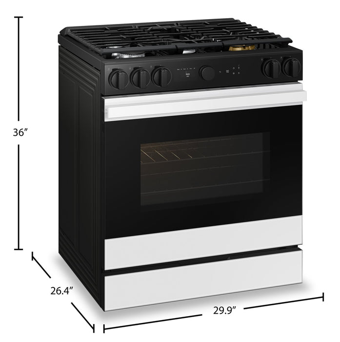 Samsung 6 Cu. Ft. Smart Gas Slide In Range with Oven Camera - White Glass - NSG6DB870012AA