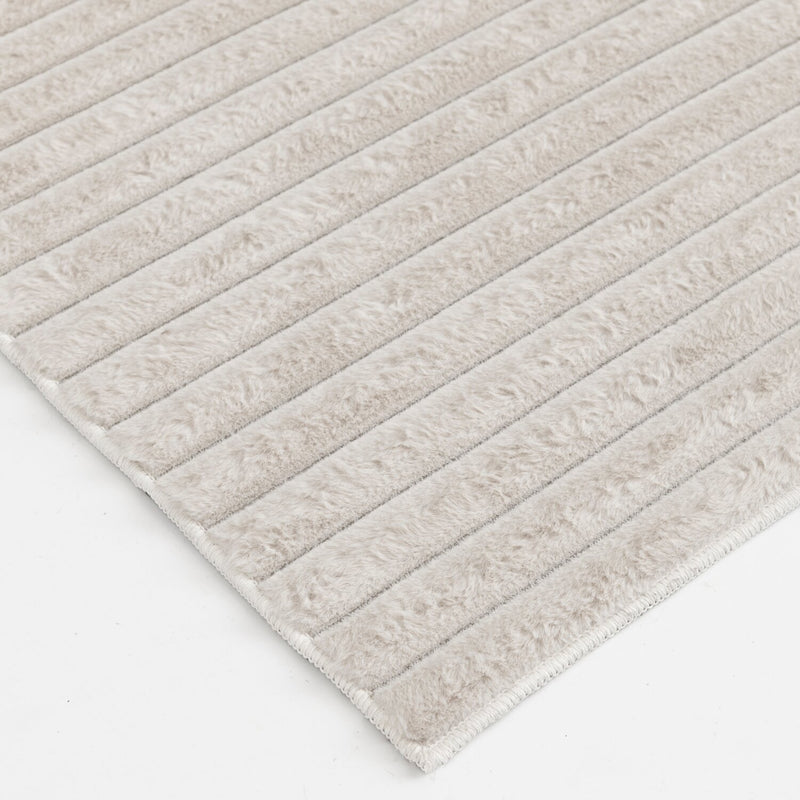 Channel Tufted Rug Dream Step Memory Foam Channel Ivory Faux Fur Area Rug - 5' x 7' - The ...