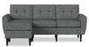 BLOK Modular Flared Arm Sofa Chaise - Steel