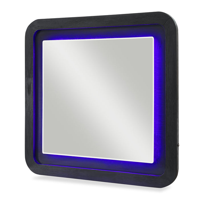 Kaleo Bedroom Dresser Mirror with LED Light, Modern - Grey Oak