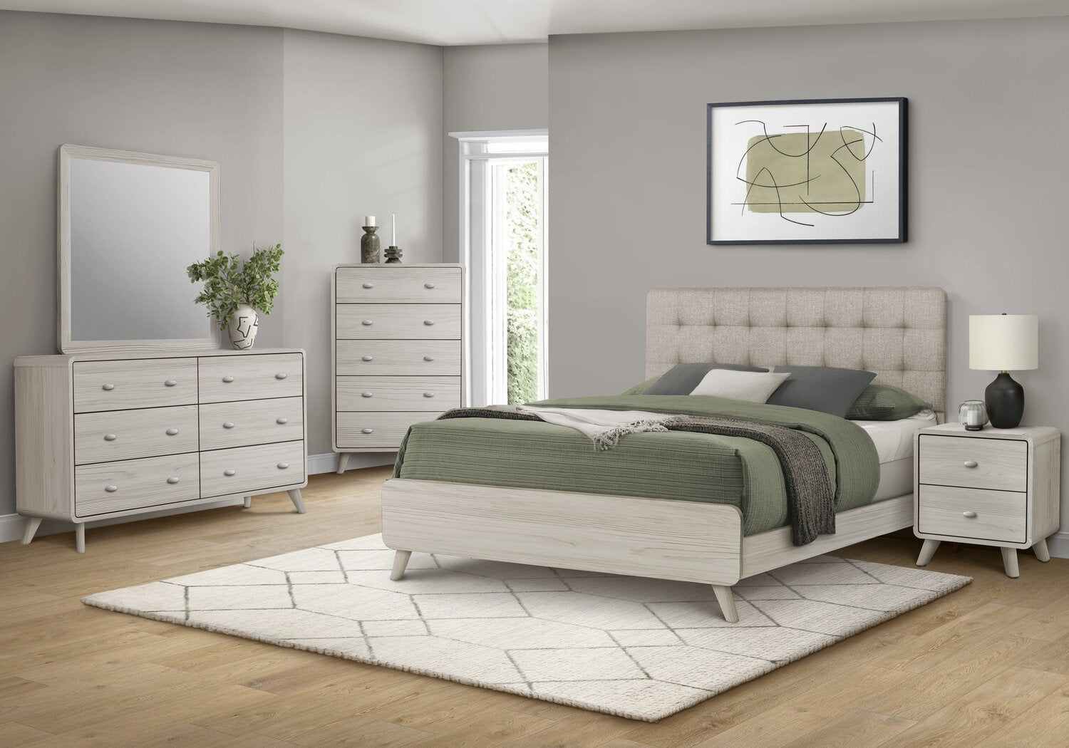 Cami Bedroom 6-Drawer Dresser, Mid-Century Modern, 58.5