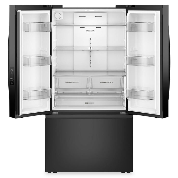 Whirlpool 36\" 31 Cu. Ft. French-Door Refrigerator with Ice Maker - Black - WRFF3136SB