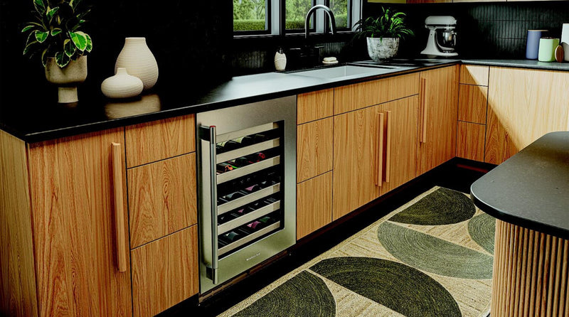 Kitchenaid® 24\" Undercounter Wine Cellar with Full-Extension Wood-Front Racks - Stainless Steel - KUWR524SPS
