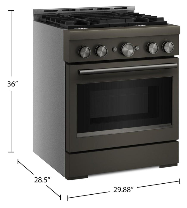 KitchenAid 4.1 Cu. Ft. Gas Range with No Preheat Air Fry Mode – Black Ore - KFGS930SBE