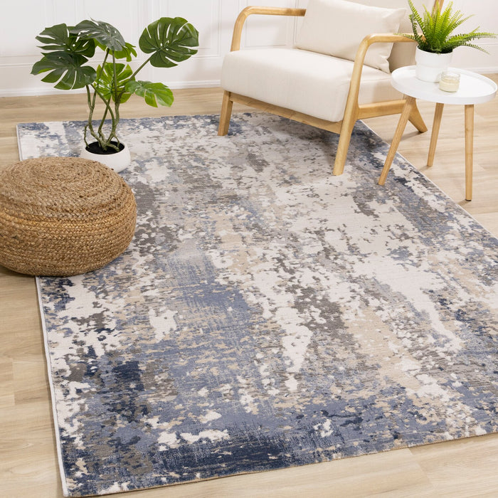 Lucas 7'10\" x 10'6\" Distressed Area Rug – Blue