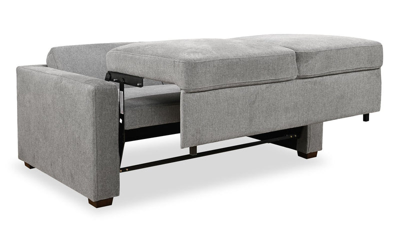 Drift 66.5\" Linen-Look Fabric Sleeper Sofa with Track Arms - Grey