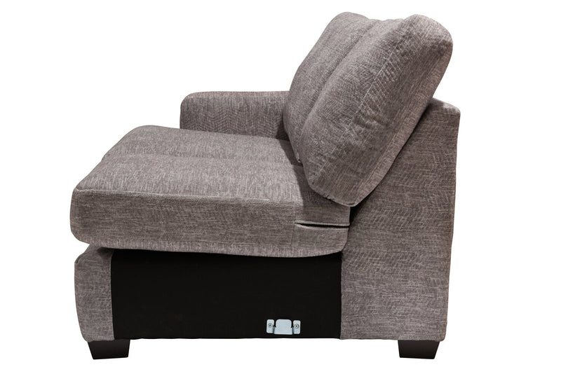Made in Canada Luxe 3-Piece Right-Facing Fabric Sectional with Removable Cushions - Zaftig Dove Grey