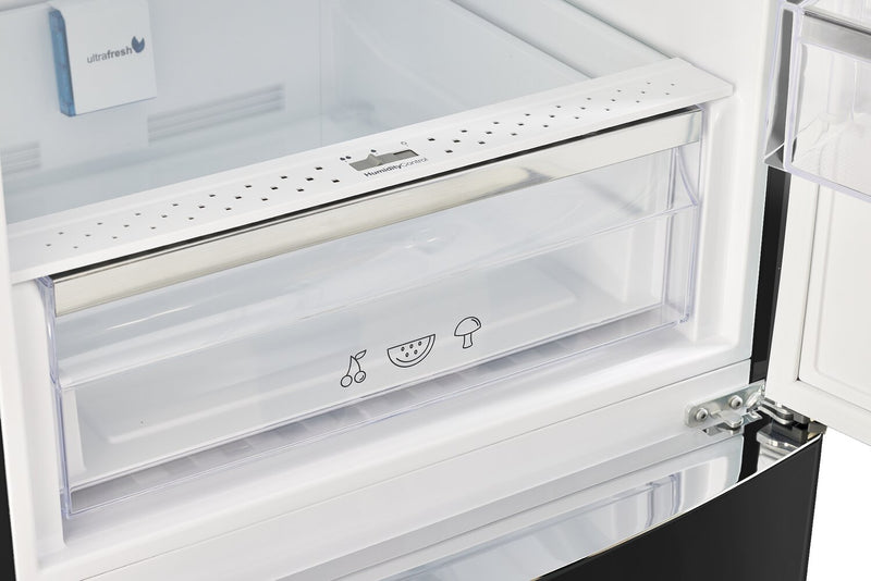 Classic Retro by Unique 24\" 12 Cu. Ft. Bottom-Freezer Refrigerator - Matte Black - UGP-340L MB AC
