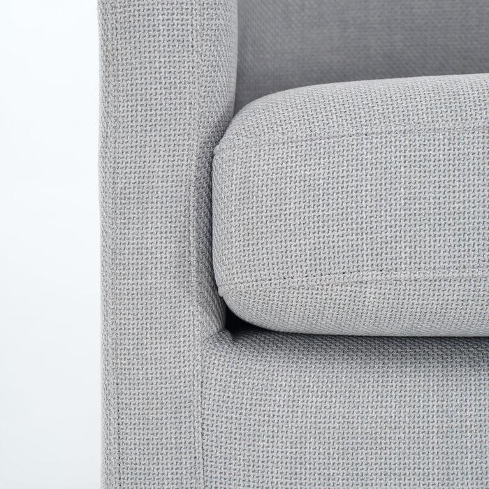 Ellie 29\" Linen-Look Fabric Swivel Glider Accent Chair with Wingback and Recessed Arms - Grey