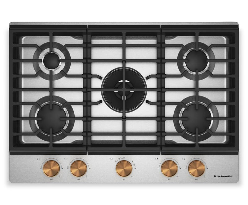 KitchenAid Gas-on-Metal Cooktop with CookShield Finish - Stainless Steel - KCGK730SSS