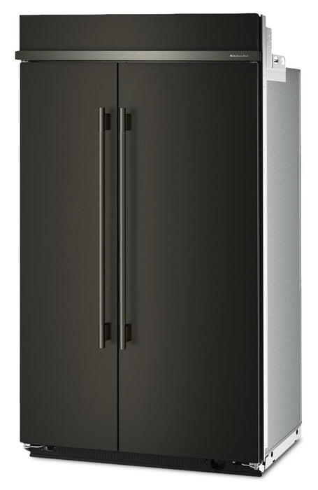 Kitchenaid 48\" 29.4 Cu. Ft. Built-In Side-by-Side Refrigerator – Black Ore - KBSN748SBE