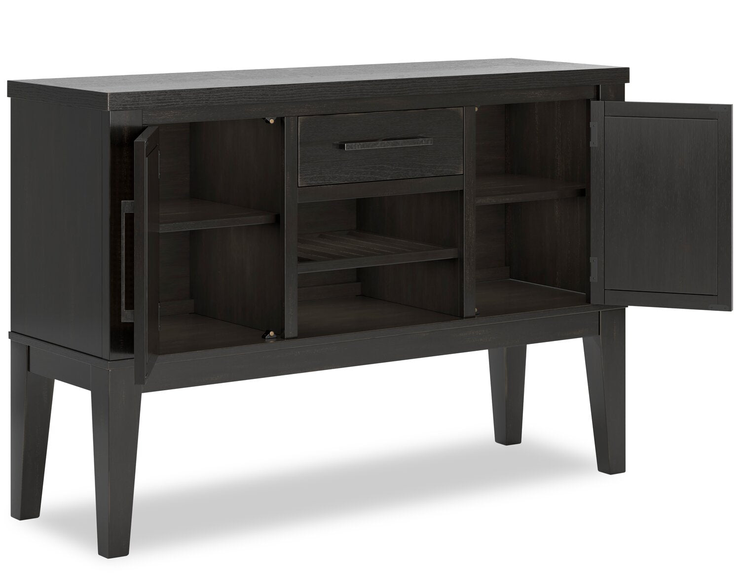 Canes Server Rack Shaw Dining Server with Storage & Built-In Wine Rack, Cane-Look Det ...
