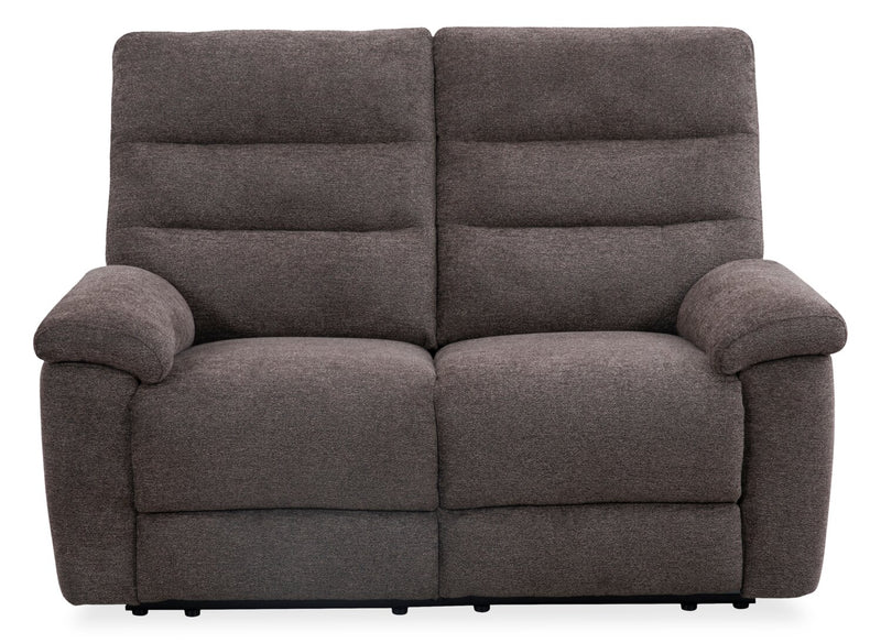 Jasper 59\" Chenille Fabric Reclining Loveseat - Brown