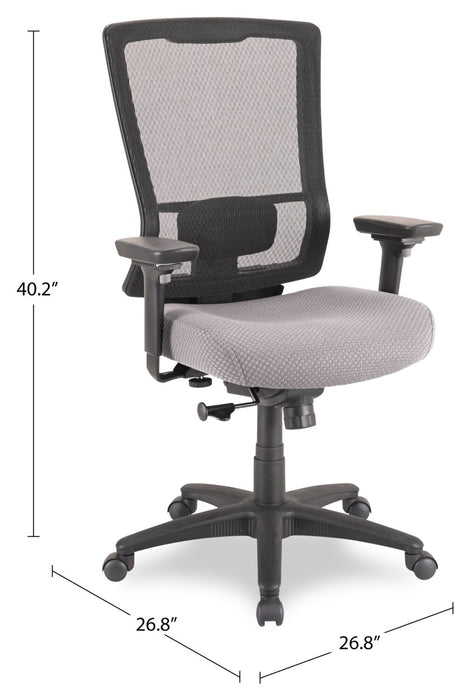 Tempur-Pedic Remy 26.8” Office Chair - Grey with Mesh Back