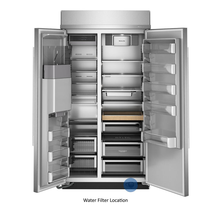 Kitchenaid 42\" 25.1 Cu. Ft. Built-In Side-by-Side Refrigerator – Stainless Steel - KBSD742SPS