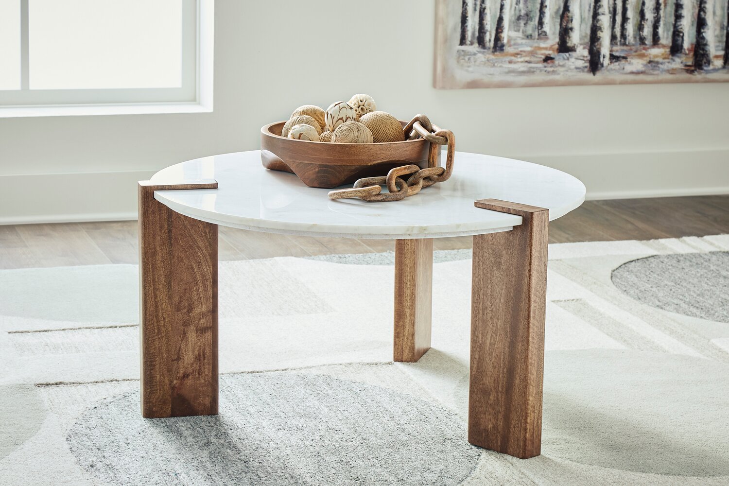 Marble coffee table wood legs discount
