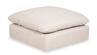 Eclipse Linen-Look Fabric Ottoman - Linen 