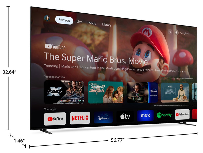 SONY 65\" Bravia 8 OLED 4K HDR10 Dolby Vision® XR OLED Motion 120Hz Exclusive Features for PlayStation®5 Google Smart TV (K65XR80)