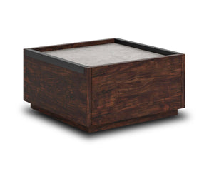 Benson 31” Modern Coffee Table with Storage - Dark Brown and Grey