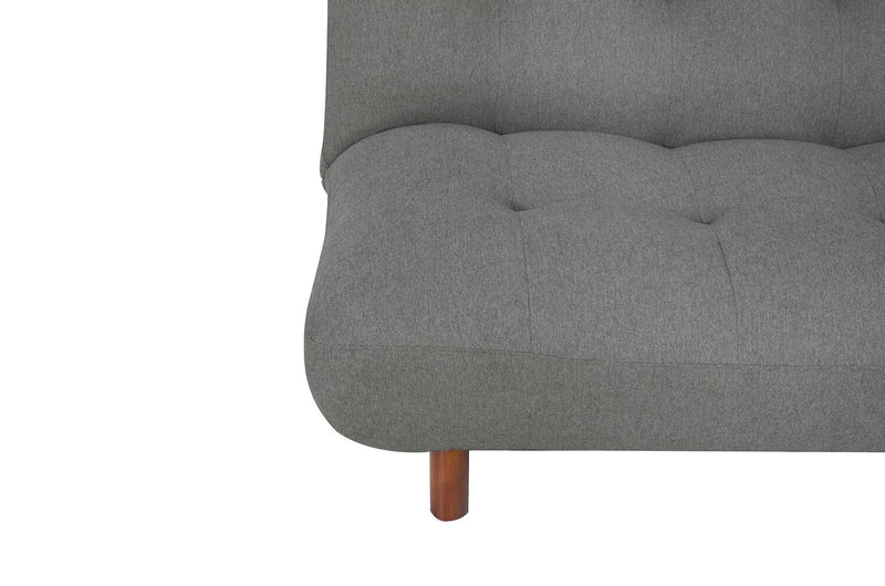 Campus 76\" Fabric Klik Klak Futon with Tufting and Wood Legs - Grey