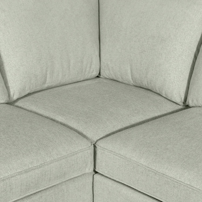 Scott Living Haven 3-Piece Chenille Fabric Sleeper Sectional - Seafoam Blue