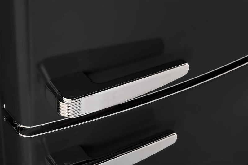 Unique Classic Retro 28\" 17 Cu Ft. Bottom Mount Refrigerator - Matte Black - UNQ-455L MB AC