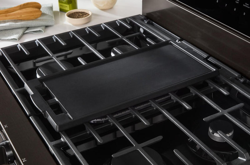 Whirlpool 5 Cu. Ft. Smart Gas Range with Air Fry and Self-Clean - Black Stainless Steel - WFGS7530RV