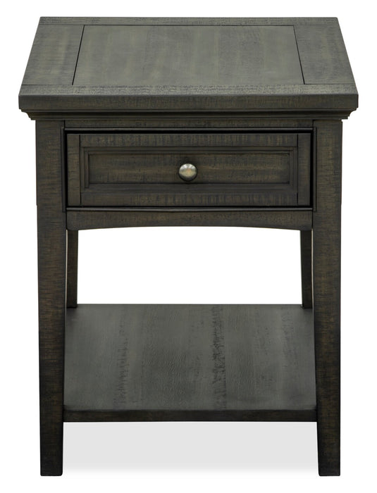 Hanson 20” Traditional Pine End Table with Storage - Graphite