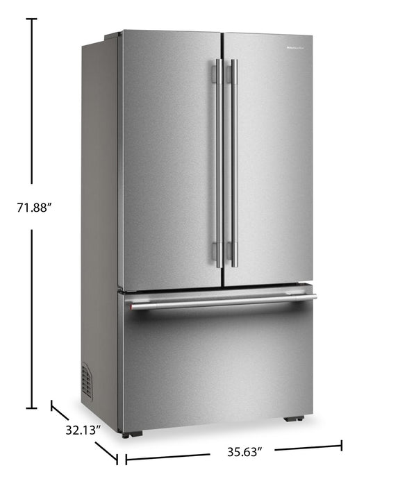 KitchenAid Counter-Depth French Door Refrigerator with Internal Water Dispenser – Stainless Steel - KRFC336SPS