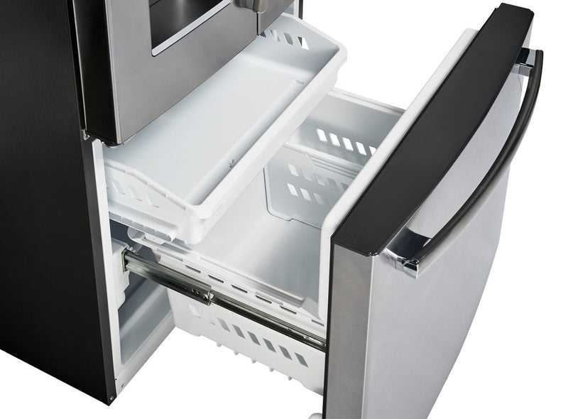 GE 33\" 17.5 Cu Ft. French-Door Counter-Depth Refrigerator – Stainless Steel - PYE18HYRCFS