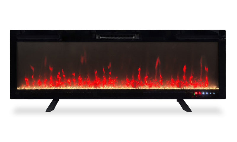 Mirage 60\" Modern Electric Fireplace - Black