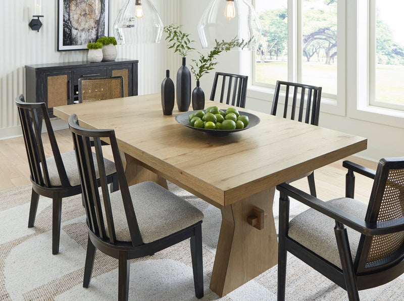 Shaw Dining Table, Trestle Base, 78\"W - Natural