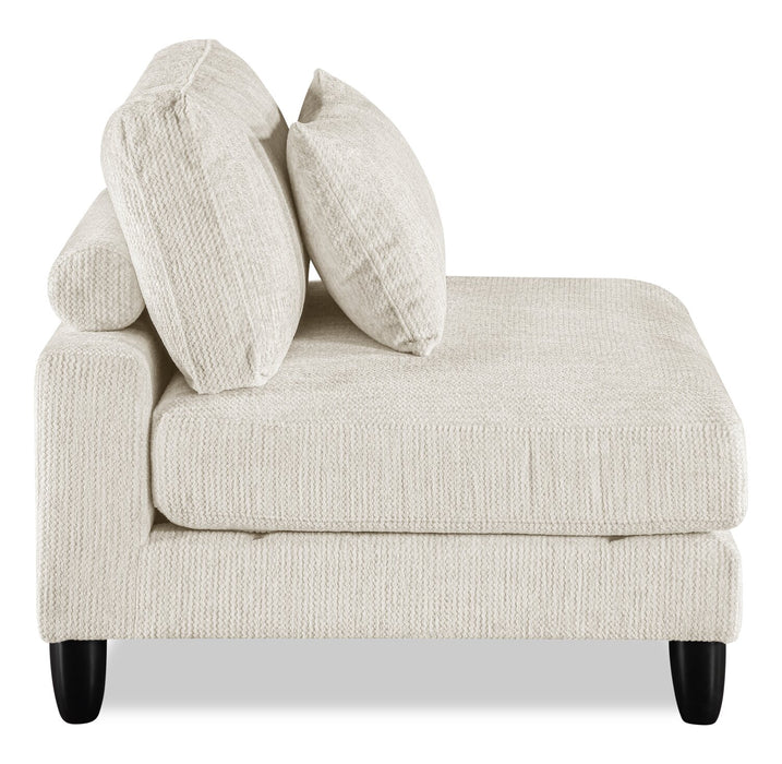 Lounge Modular 40\" Chenille Fabric Armless Chair - Beige