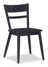 ["Remi Dining Chair with Curved Ladder-Back - Black"]
