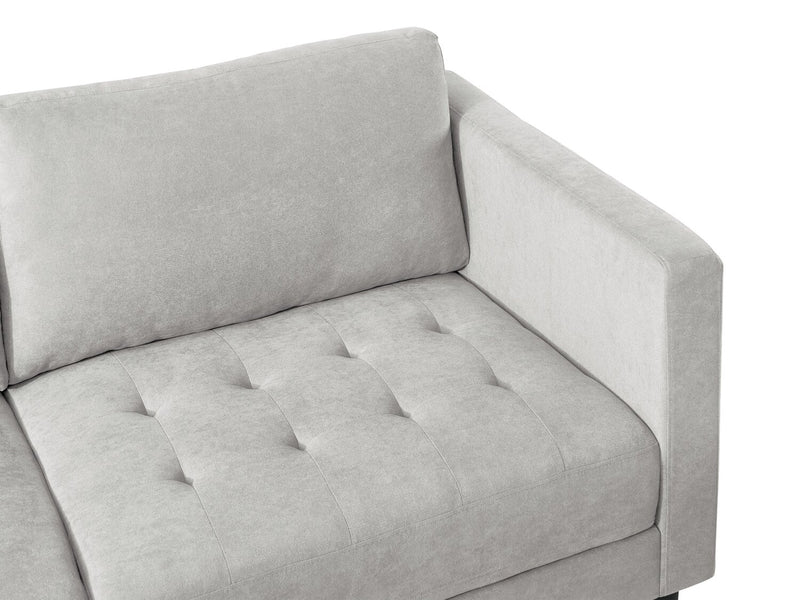 Metro 2-Piece Left-Facing Fabric Sectional with Chaise and Tufted Seat Cushions - Neutral