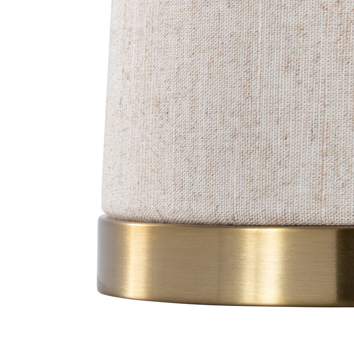 Rachel 19\" Contemporary Table Lamp with Linen Shade – Brass