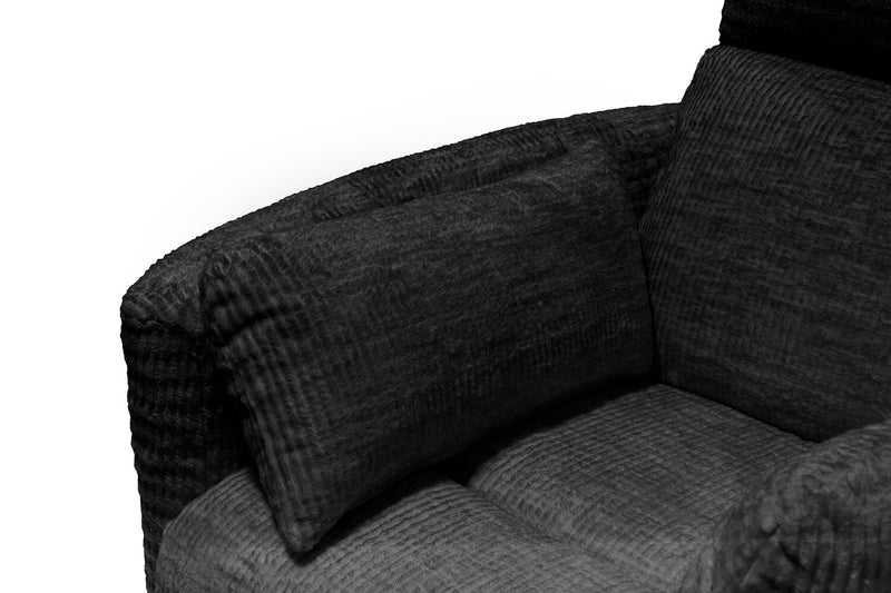 Remi 38\" Fabric Swivel Glider Reclining Chair – Charcoal