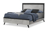 ["Blake Panel Bed with Headboard & Frame, Grey & Black - Queen Size"]