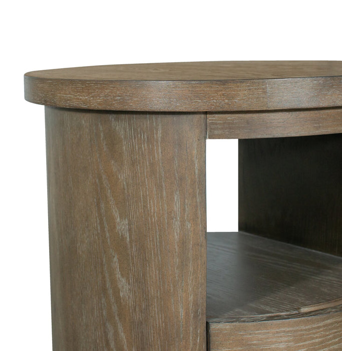 Eldon 22” Modern Round Solid Wood End Table with Storage - Porpoise