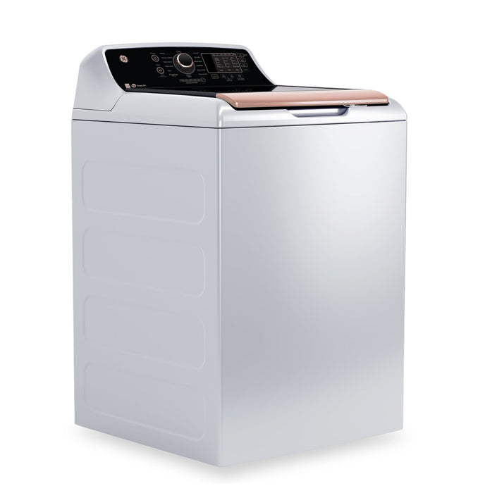 GE 5.3 Cu. Ft. Top Load Washer - White and Rose Gold - GTW690BMYWR