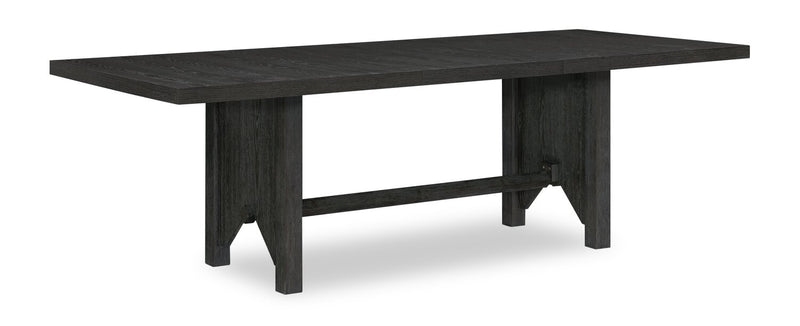Emery 5pc Dining Set with Table & 4 Chairs, Wood, 72-96\"W Extension - Black & Charcoal