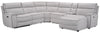 Cindy Crawford Home Newport 6-Piece Right-Facing Faux Suede Power Reclining Sectional - Grey